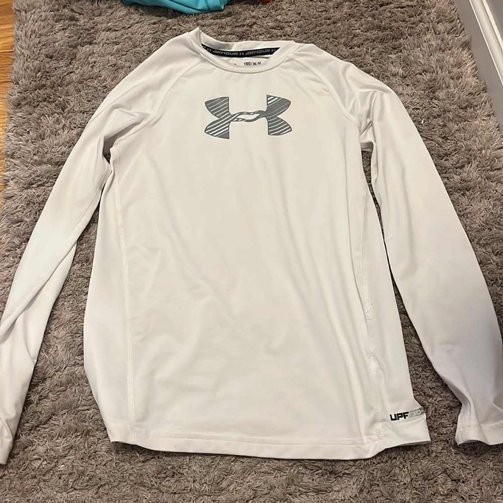 size youth medium boys white long sleeve